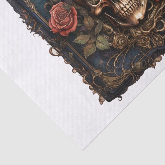 Gotische schedel voor Decoupage Tissuepapier (Detail)