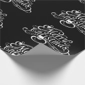 Gotische schedel Vrolijk kerstinpakpapier Cadeaupapier (Hoek)