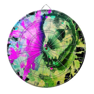 Gotische Schedel Waterverf Halloween Neon Kunst Dartbord