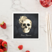 Gotische schedel witte rozen gepersonaliseerde Hal Servet (Insitu)