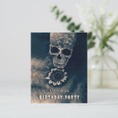 Gotische schedel Zonnebloem RIP Naar haar 20s Budg (Staand voorkant)