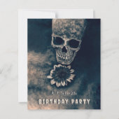 Gotische schedel Zonnebloem RIP Naar haar 20s Budg (Voorkant)