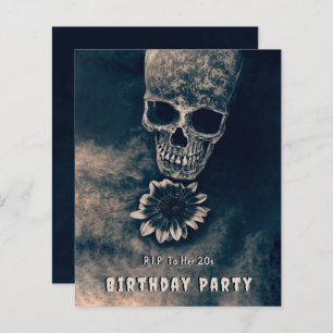 Gotische schedel Zonnebloem RIP Naar haar 20s Budg