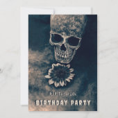 Gotische schedel Zonnebloem RIP Naar haar 20s Kaart (Voorkant)