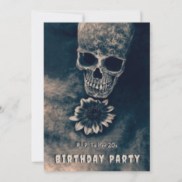 Gotische schedel Zonnebloem RIP Naar haar 20s Kaart