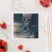 Gotische schedel Zonnebloem RIP Naar haar 20s Servet (Insitu)