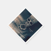 Gotische schedel Zonnebloem RIP Naar haar 20s Servet (Hoek)