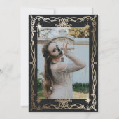 Gotische schedel zwart Vrijgezellenfeest Kaart (Achterkant)