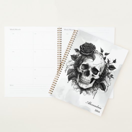 Gotische Schedel & Zwarte Rozen Planner (Display)