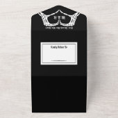 Gotische schedelhart all in one uitnodiging (Buitenkant)