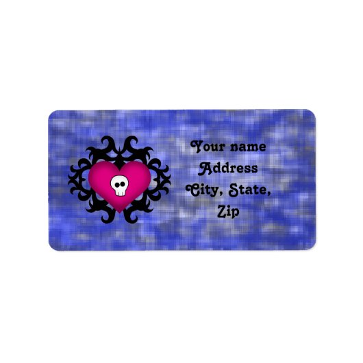 Gotische schedelhart etiket (Voorkant)