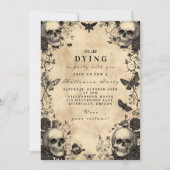 gotische schedelmot Halloween-feest Kaart (Voorkant)