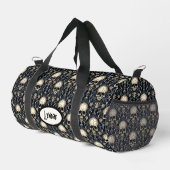 Gotische Schedels Blauwe Bloemen Plunjezak (Rechterhoek)