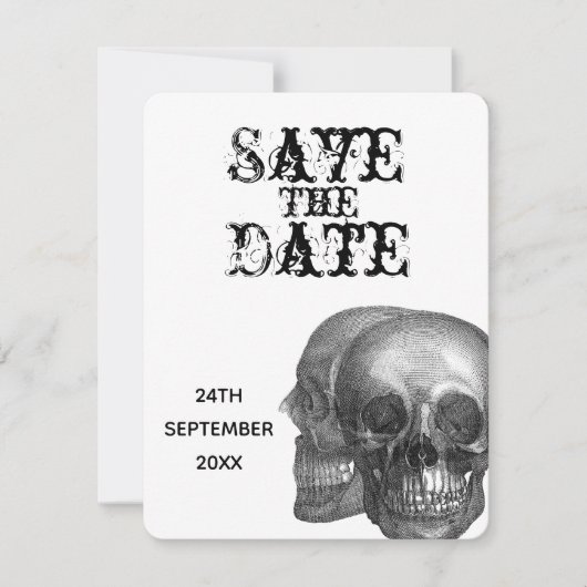 Gotische schedels bruiloft Save The Date Kaart (Voorkant)