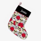 Gotische schedels en bloemen gemodelleerd kleine kerstsok (Voorkant (Hangend))