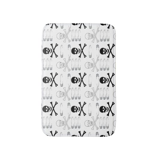 Gotische schedels en Botten Punk Rock Badmat (Voorkant Verticaal)