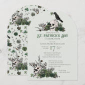 Gotische schedels en klavers St Patrick's Celebrat Kaart (Voorkant / Achterkant)