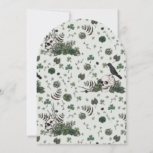 Gotische schedels en klavers St Patrick's Celebrat Kaart (Achterkant)