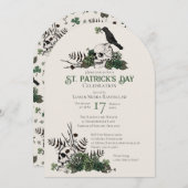 Gotische schedels en klavers St Patrick's Celebrat Kaart (Voorkant / Achterkant)