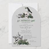 Gotische schedels en klavers St Patrick's Celebrat Kaart (Voorkant)