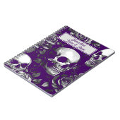 Gotische schedels en Paarse Rozen Notitieboek (Linkerzijde)