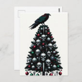 Gotische schedels en Raven Kerstboom Briefkaart (Voorkant / Achterkant)