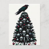 Gotische schedels en Raven Kerstboom Briefkaart (Voorkant)