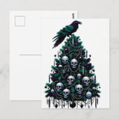 Gotische schedels en Raven Kerstboom Briefkaart (Voorkant / Achterkant)