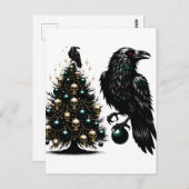 Gotische schedels en raven kerstboom briefkaart (Voorkant / Achterkant)