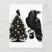Gotische schedels en raven kerstboom briefkaart (Voorkant)