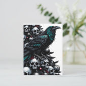 Gotische schedels en Raven Kerstboom Briefkaart (Staand voorkant)