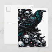 Gotische schedels en Raven Kerstboom Briefkaart (Voorkant / Achterkant)