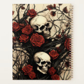 Gotische schedels en rode rozen monogram planner (Achterkant)