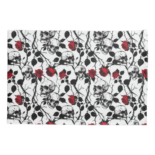 Gotische schedels en Rozen Beddegoed Kussensloop (Achterkant)