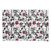 Gotische schedels en Rozen Beddegoed Kussensloop (Voorkant)
