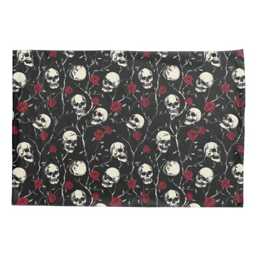 Gotische schedels en Rozen Beddegoed Kussensloop (Achterkant)
