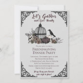 Gotische schedels en Rozen geven Bedankt Friendsgi Kaart (Voorkant)