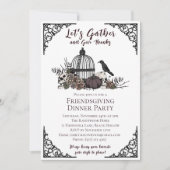 Gotische schedels en Rozen geven Bedankt Friendsgi Kaart (Voorkant)