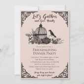 Gotische schedels en Rozen geven Bedankt Friendsgi Kaart (Voorkant)