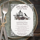 Gotische schedels en Rozen geven Bedankt Friendsgi Kaart