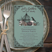 Gotische schedels en Rozen geven Bedankt Friendsgi Kaart