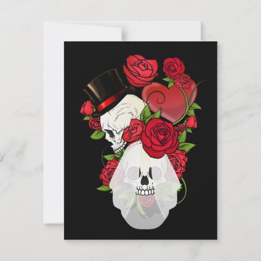 Gotische schedels en Rozen Kaart (Achterkant)