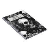 Gotische schedels en Rozen zwart Notitieboek (Rechterzijde)