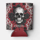 Gotische schedels en zwarte Rozen Monogram Blikjeskoeler (Voorkant)