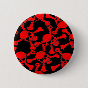 GOTISCHE schedels gekruiste botten patroon Ronde Button 5,7 Cm