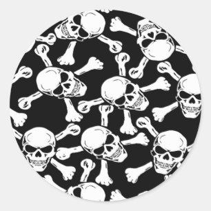 GOTISCHE schedels gekruiste botten patroon Ronde Sticker