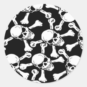 GOTISCHE schedels gekruiste botten patroon Ronde Sticker