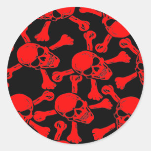 GOTISCHE schedels gekruiste botten patroon Ronde Sticker