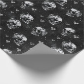 Gotische schedels & harten Zwart Cadeaupapier (Hoek)
