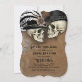 Gotische schedels in Petten bruiloft Kaart (Voorkant)